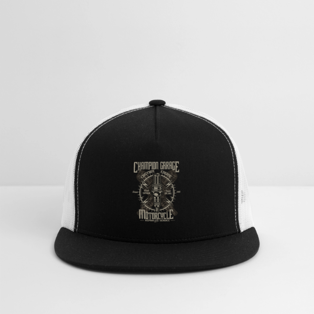 Spark Plug Trucker Hat - black/white