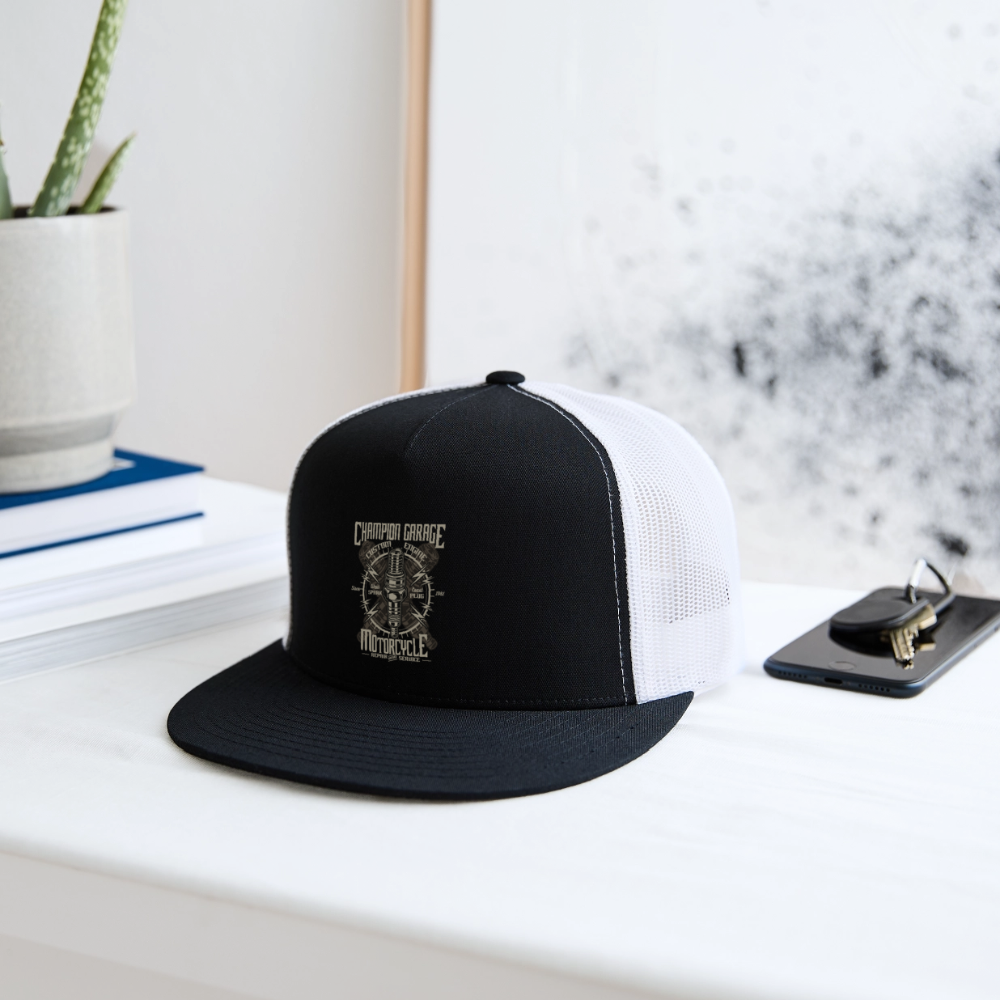 Spark Plug Trucker Hat - black/white