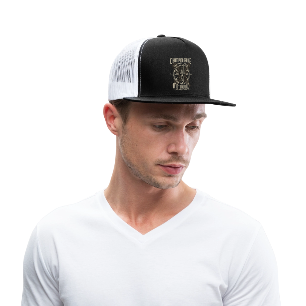 Spark Plug Trucker Hat - black/white