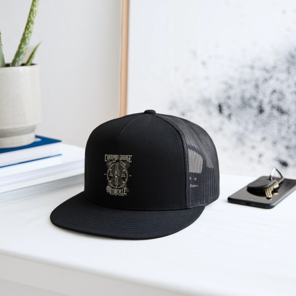 Spark Plug Trucker Hat - black/black