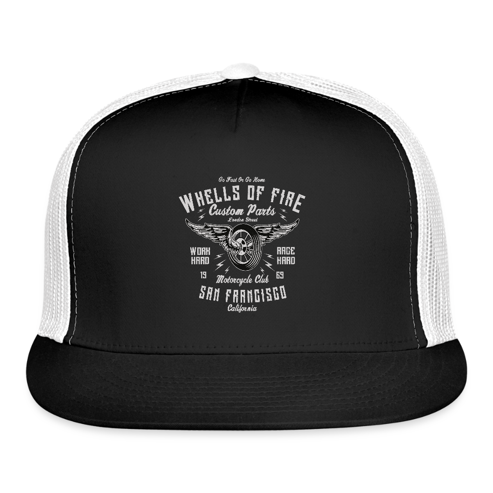 Wheels of fire 01 Trucker Hat - black/white