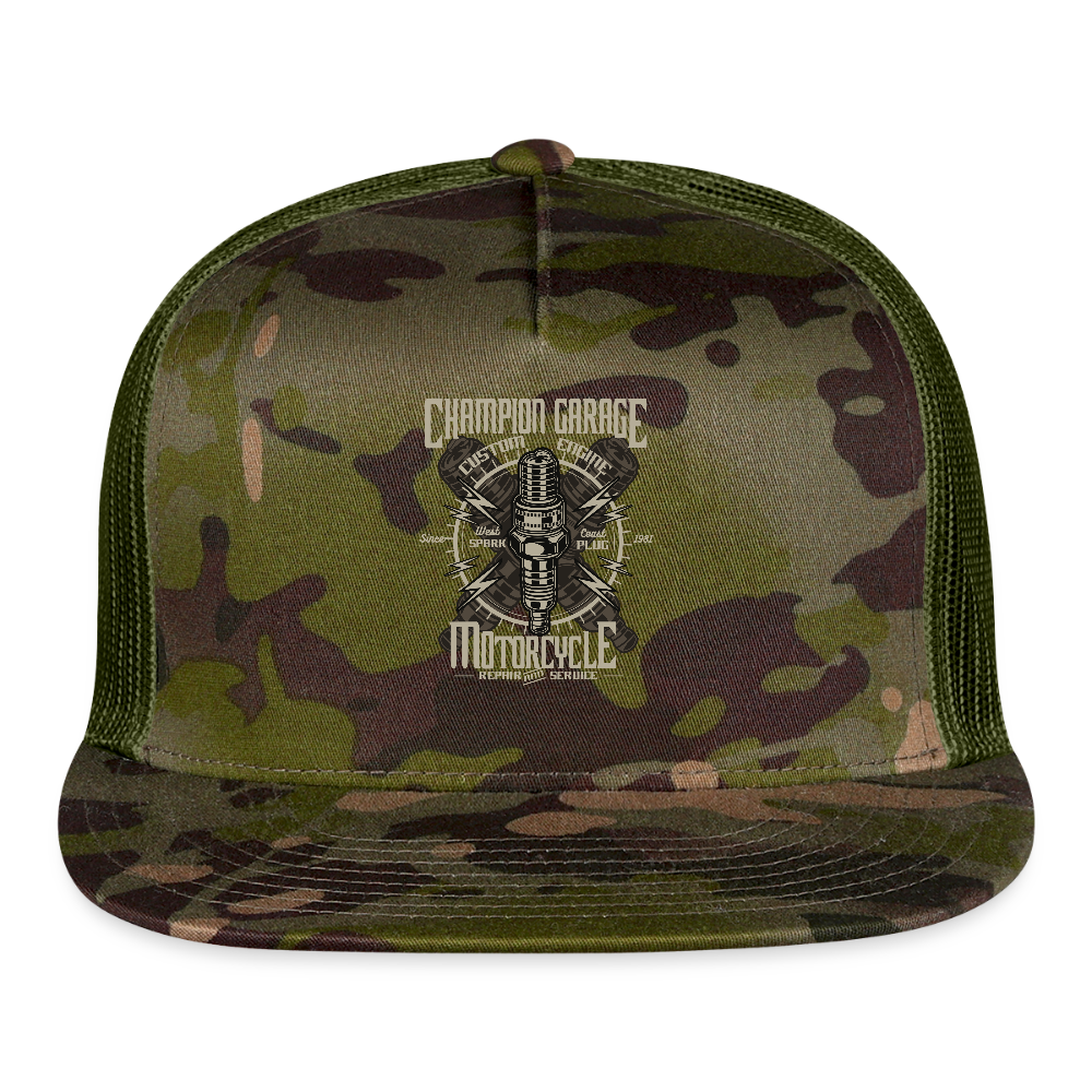 Spark Plug Trucker Hat - MultiCam\green